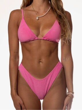 NWT Honey Swim Flirty Terry Pink Bikini